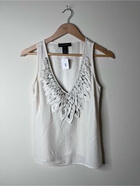 Pink Tartan Ivory V-Neck Floral Applique Camisole